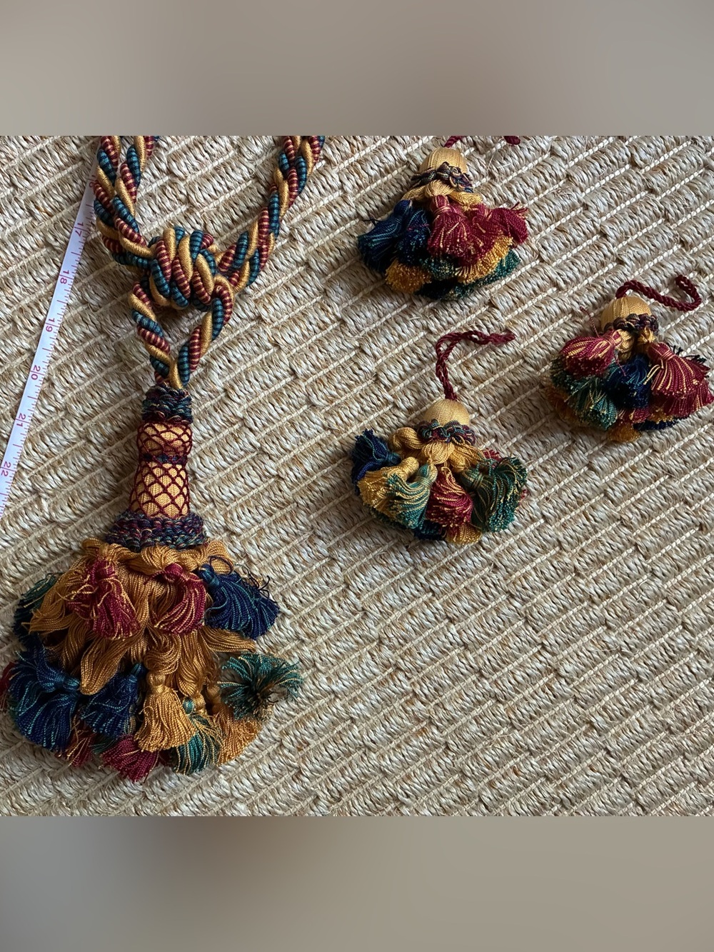 Italian Tassel Curtain Tieback & Matching Pom Poms